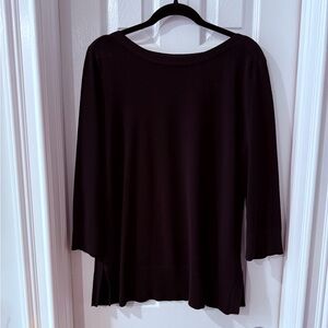 Cable & Gauge Women's Black Tunic Boat Neck Sweater. XL.